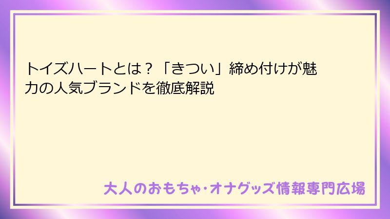 トイズハートとは？「きつい」締め付けが魅力の人気ブランドを徹底解説