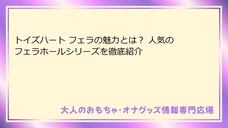 トイズハート フェラの魅力とは? 人気のフェラホールシリーズを徹底紹介