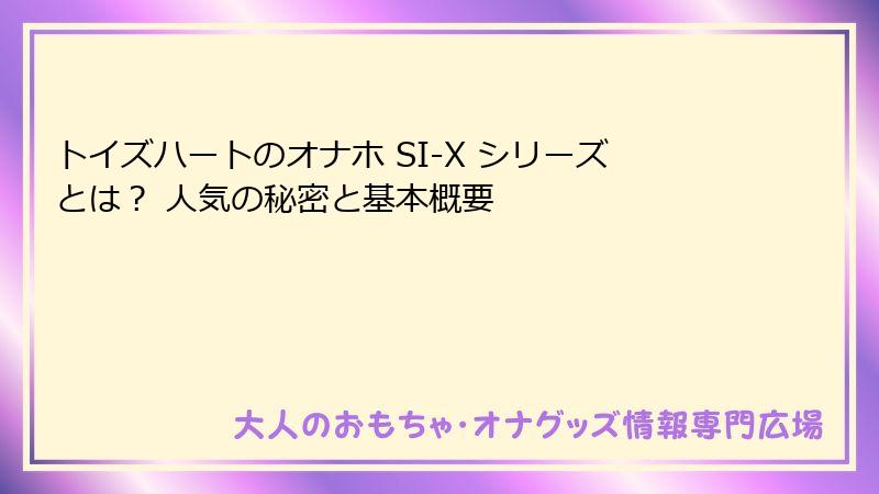 トイズハートのオナホ SI-X シリーズとは？ 人気の秘密と基本概要