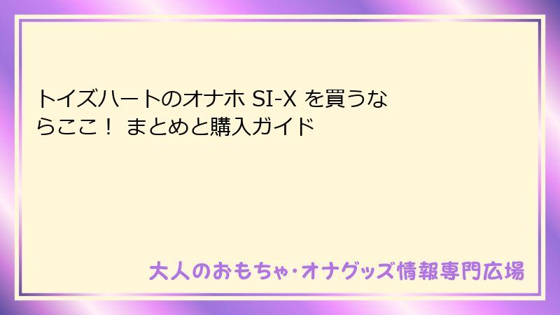 トイズハートのオナホ SI-X を買うならここ！ まとめと購入ガイド
