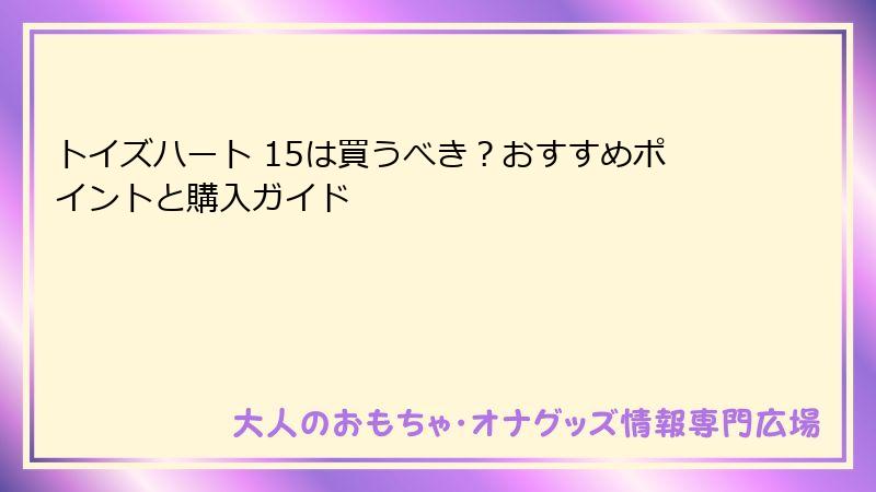トイズハート 15は買うべき？おすすめポイントと購入ガイド