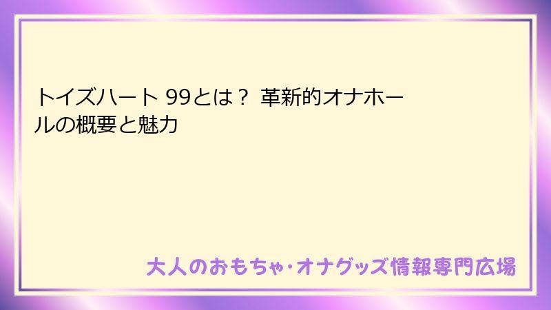 トイズハート 99とは? 革新的オナホールの概要と魅力