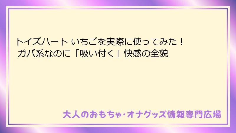 トイズハート いちごを実際に使ってみた！ ガバ系なのに「吸い付く」快感の全貌
