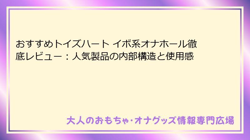 おすすめトイズハート イボ系オナホール徹底レビュー：人気製品の内部構造と使用感