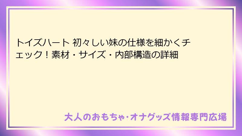 トイズハート 初々しい妹の仕様を細かくチェック！素材・サイズ・内部構造の詳細
