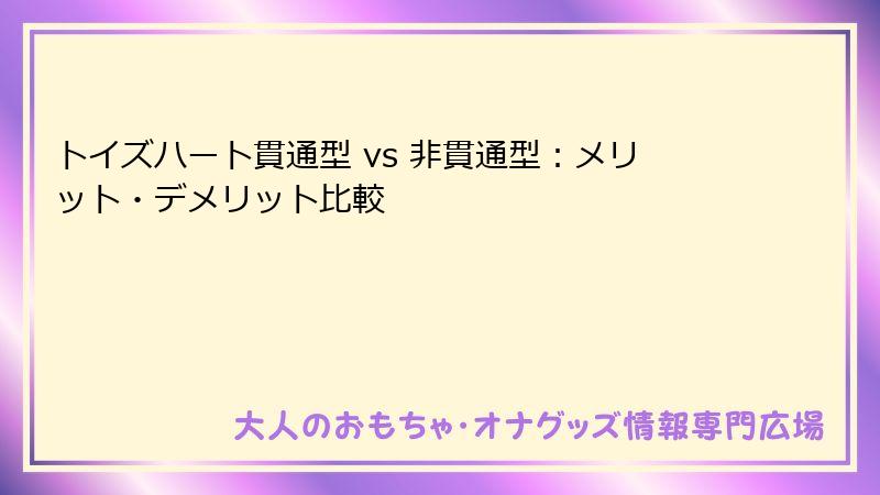 トイズハート貫通型 vs 非貫通型：メリット・デメリット比較