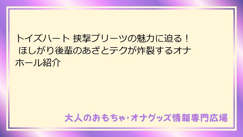 トイズハート 挟撃プリーツの魅力に迫る！ ほしがり後輩のあざとテクが炸裂するオナホール紹介