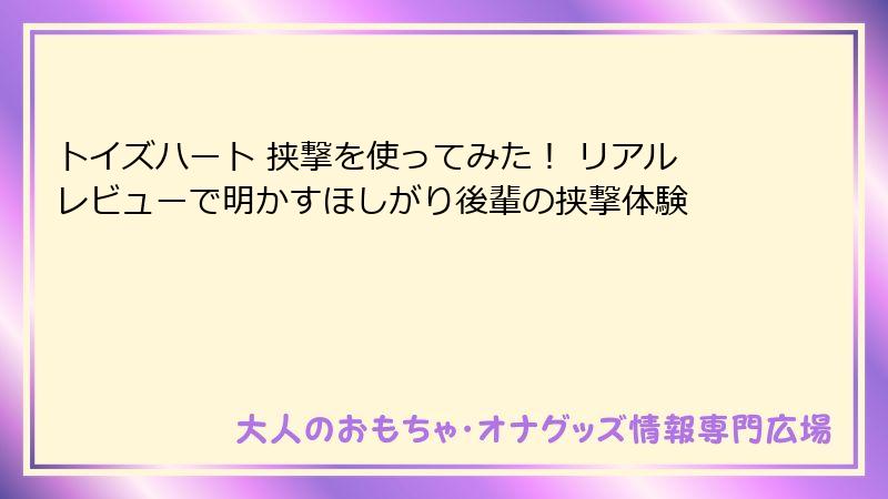 トイズハート 挟撃を使ってみた！ リアルレビューで明かすほしがり後輩の挟撃体験