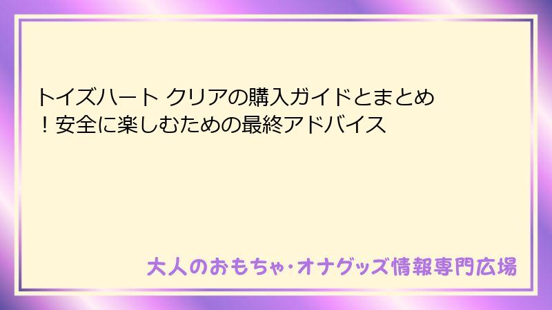 トイズハート クリアの購入ガイドとまとめ！安全に楽しむための最終アドバイス