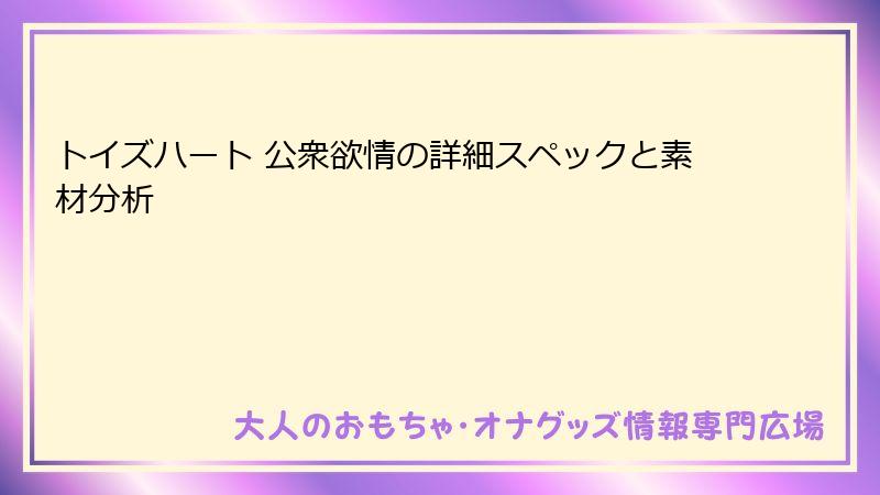 トイズハート 公衆欲情の詳細スペックと素材分析
