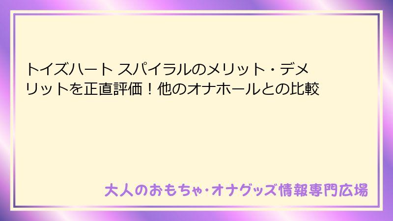 トイズハート スパイラルのメリット・デメリットを正直評価！他のオナホールとの比較