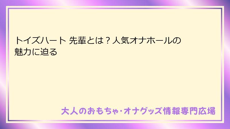 トイズハート 先輩とは？人気オナホールの魅力に迫る