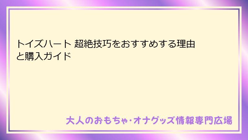 トイズハート 超絶技巧をおすすめする理由と購入ガイド