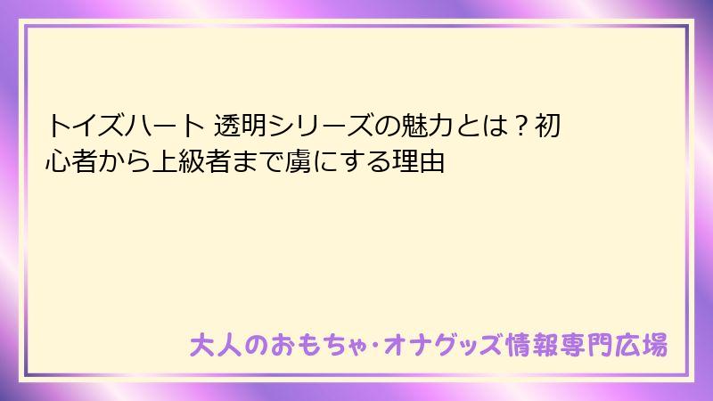 トイズハート 透明シリーズの魅力とは？初心者から上級者まで虜にする理由