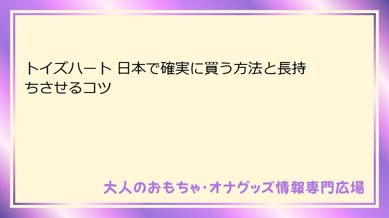 トイズハート 日本で確実に買う方法と長持ちさせるコツ