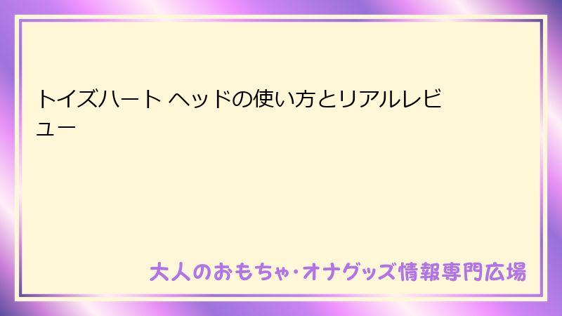 トイズハート ヘッドの使い方とリアルレビュー