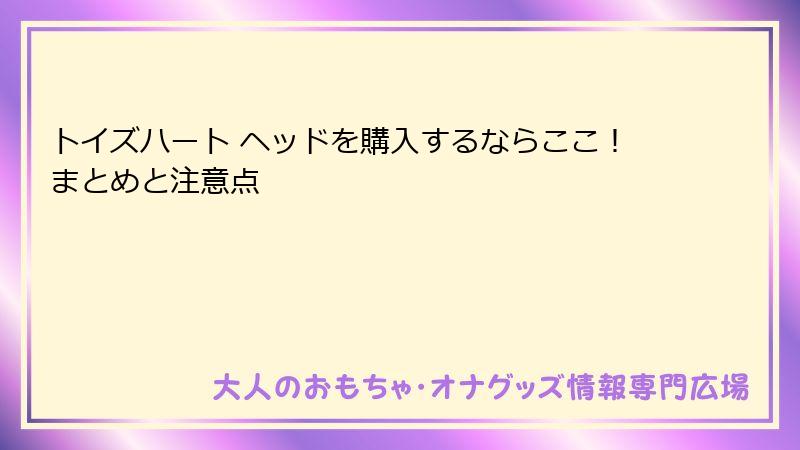 トイズハート ヘッドを購入するならここ！まとめと注意点