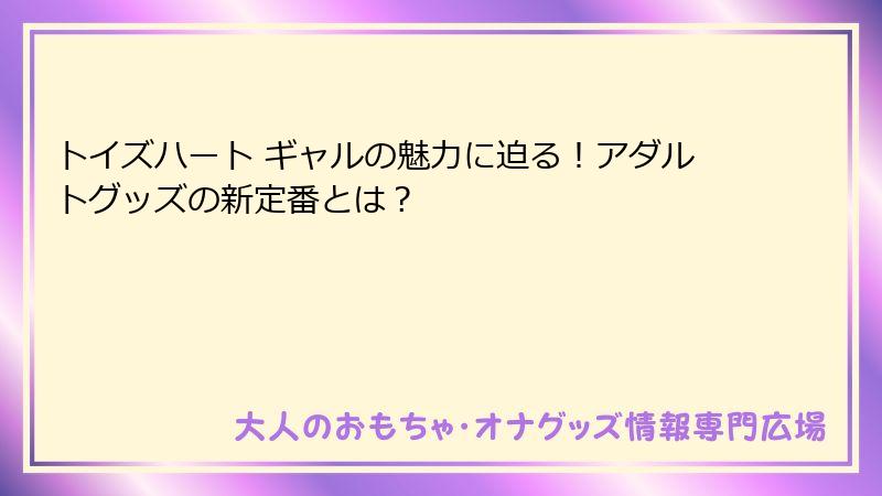 トイズハート ギャルの魅力に迫る！アダルトグッズの新定番とは？