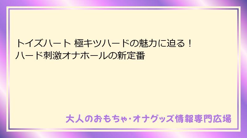 トイズハート 極キツハードの魅力に迫る！ハード刺激オナホールの新定番