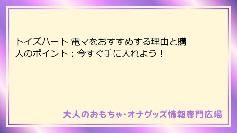トイズハート 電マをおすすめする理由と購入のポイント:今すぐ手に入れよう!