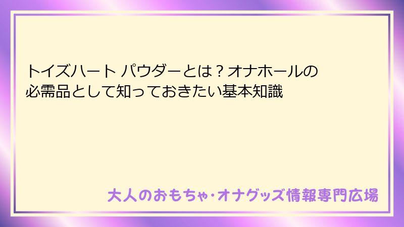 トイズハート パウダーとは?オナホールの必需品として知っておきたい基本知識