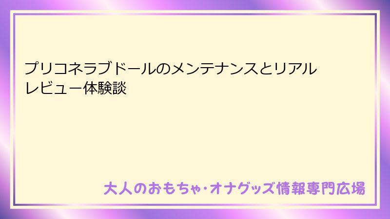 プリコネラブドールのメンテナンスとリアルレビュー体験談