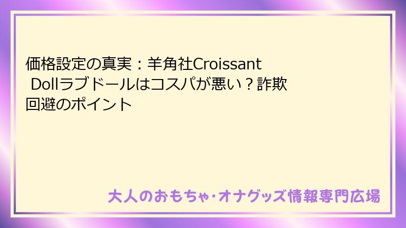 価格設定の真実：羊角社Croissant Dollラブドールはコスパが悪い？詐欺回避のポイント