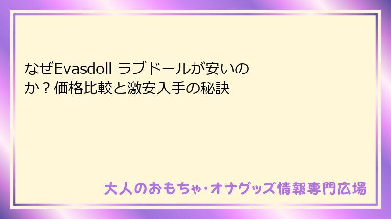 なぜEvasdoll ラブドールが安いのか?価格比較と激安入手の秘訣