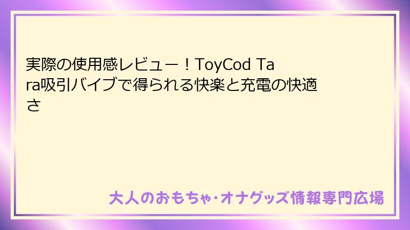 実際の使用感レビュー！ToyCod Tara吸引バイブで得られる快楽と充電の快適さ