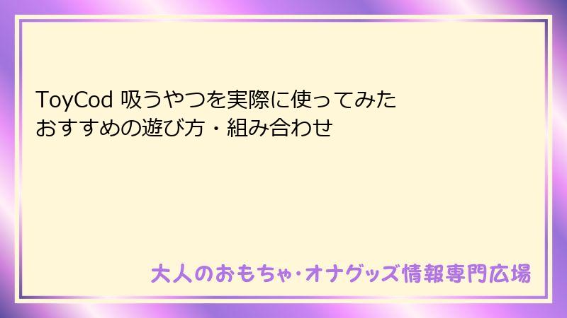 ToyCod 吸うやつを実際に使ってみたおすすめの遊び方・組み合わせ