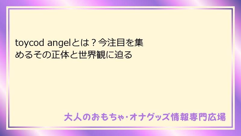 toycod angelとは？今注目を集めるその正体と世界観に迫る
