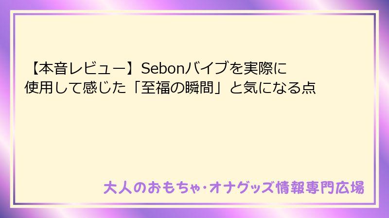 【本音レビュー】Sebonバイブを実際に使用して感じた「至福の瞬間」と気になる点
